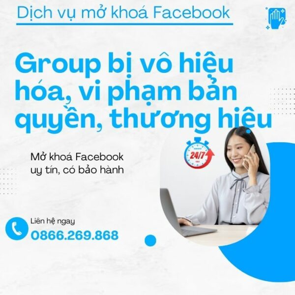 Mở khoá Group bị vô hiệu hóa, vi phạm bản quyền, thương hiệu