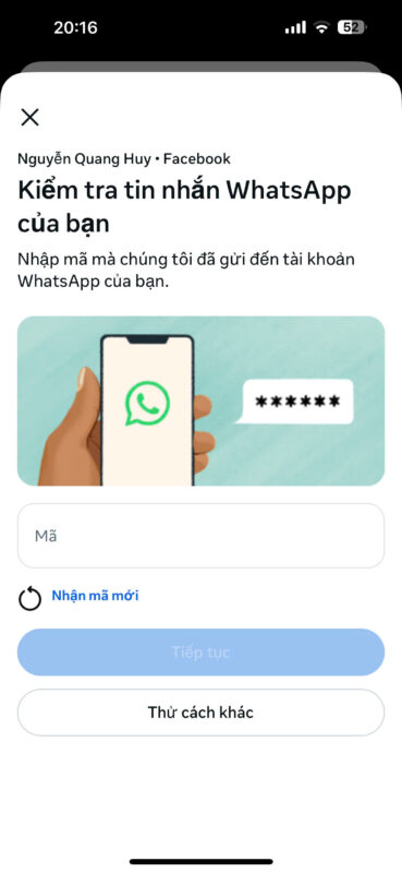 Facebook bị xác minh danh tính.