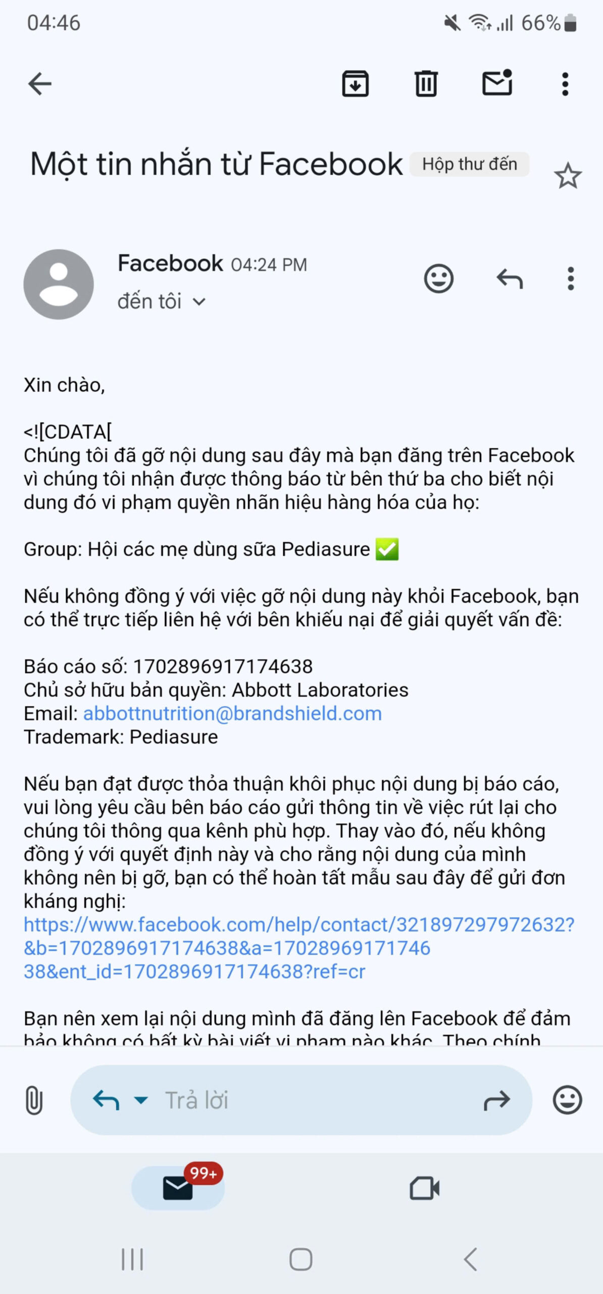 Dấu hiệu Group Group Facebook bị hệ thống quét nhầm bản quyền thương hiệu