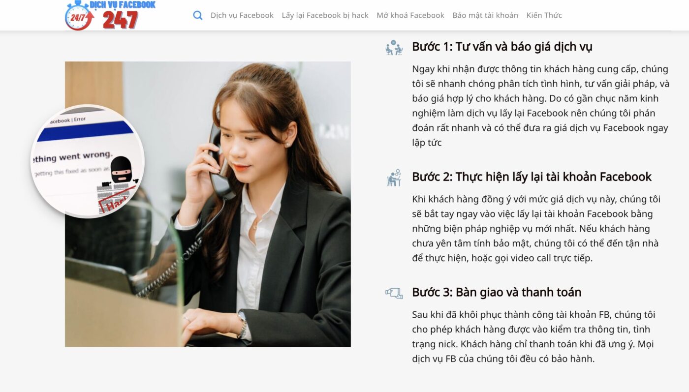 Tổng quan quy trình làm việc của Dịch Vụ Facebook 247
