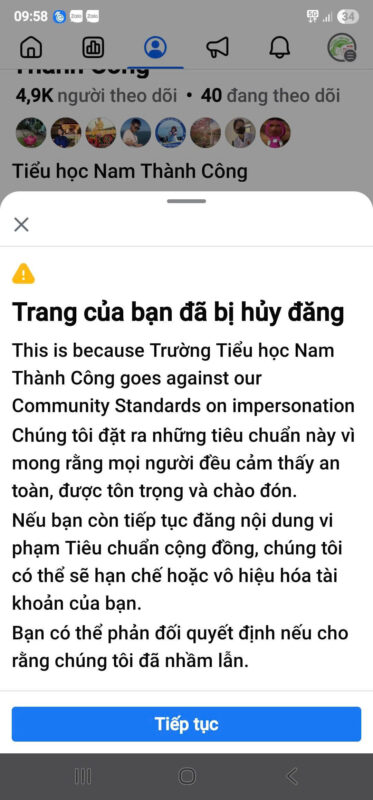 Fanpage Facebook bị đình chỉ là gì?
