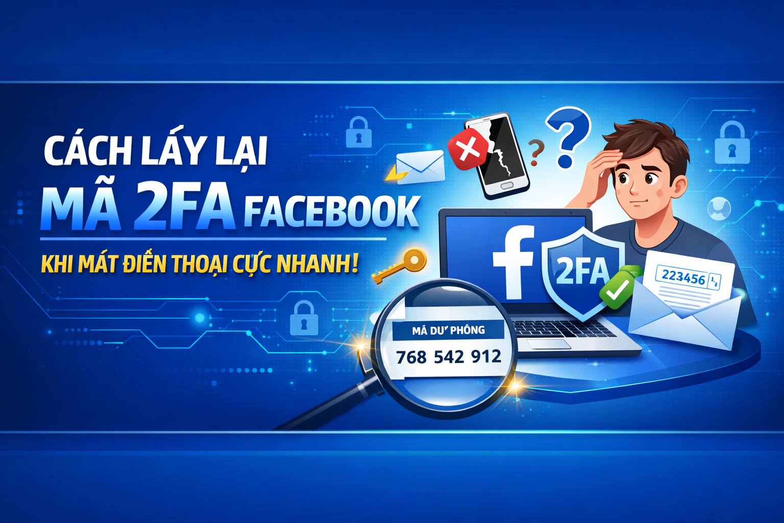 Cách lấy lại mã 2FA Facebook khi mất điện thoại cực nhanh.