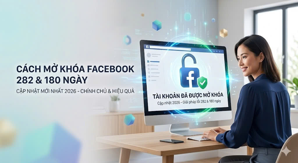 Cách mở khoá Facebook đình chỉ 282 180 ngày 2026 mới nhất