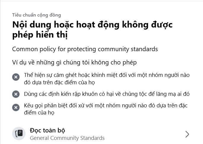 Fanpage không hiển thị trên Facebook