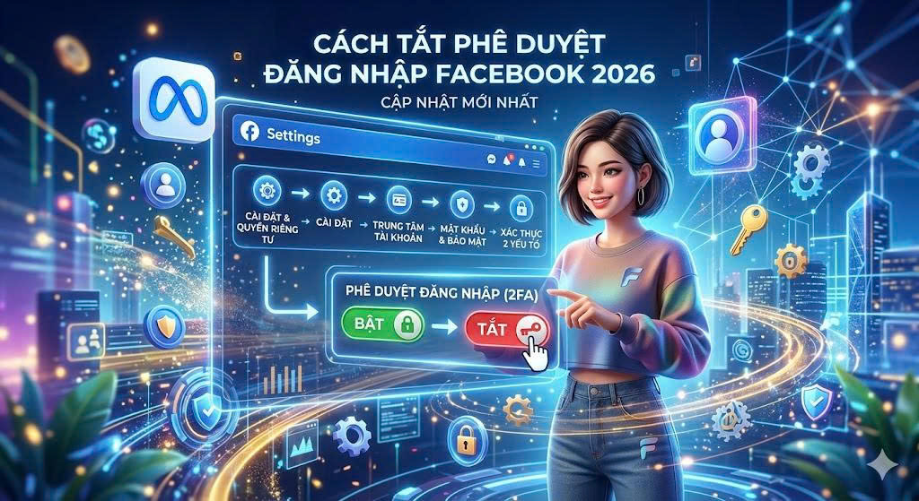 Cách tắt phê duyệt đăng nhập Facebook 2026 mới nhất.