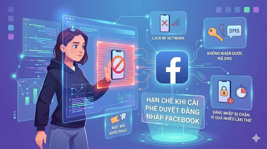 Những hạn chế khi cài phê duyệt đăng nhập Facebook.