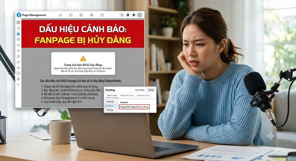 Dấu hiệu khi Fanpage Facebook bị huỷ đăng