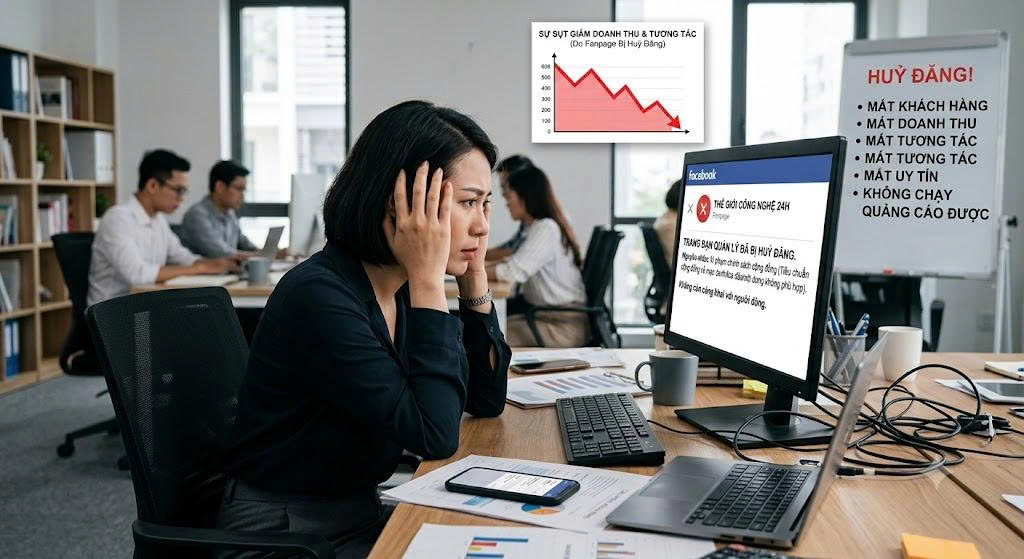 Tác hại khi Fanpage Facebook bị huỷ đăng.
